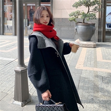现货长款带帽呢子大衣2C107-99018-P320-K430，女装羊绒大衣，2C107