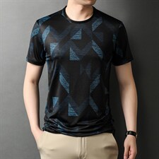爸爸t恤短袖夏装2023新款男士中年人圆领休闲百搭老年人体恤衫，男装T恤，电商B212（原钱塘6029）