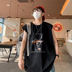 新款直播抖音得物品质250克重磅纯棉男无袖背心T恤T526P28控39，男装背心/马甲，电商C408(原B339-1)