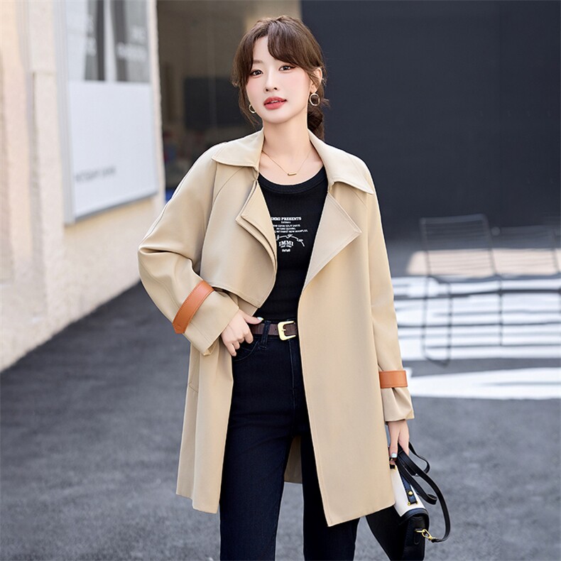 短款风衣外套女2025春秋新款高端大气上档次小个子高级感超好看,女装风衣,美静678