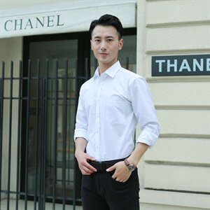 2021年春款长袖加肥加大衬衣大码衬衫男装休闲衬衫1558-2款图片