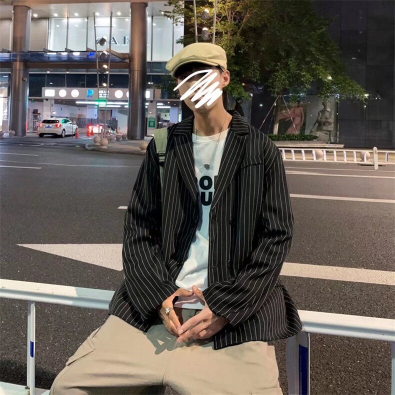 日系竖条纹衬衫男长袖韩版宽松衬衣春季新款SA38P45,男装衬衫,星座1116-2