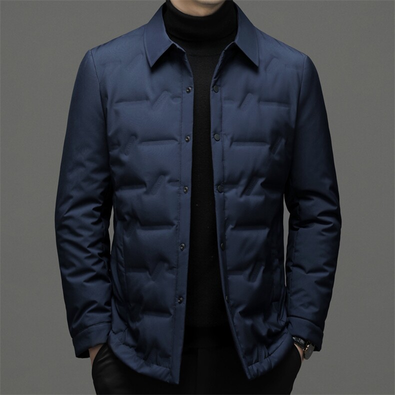 QC8013钱塘2020-2冬季厚款商务休闲翻领中年男士羽绒服P175,男装羽绒服,钱塘207-2