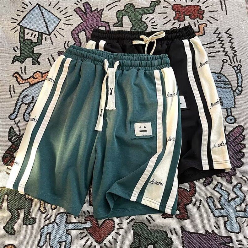时尚潮牌运动裤宽松型短裤夏季条纹潮微弹束脚休闲裤男KK134-P40,男装牛仔裤,星座911-3