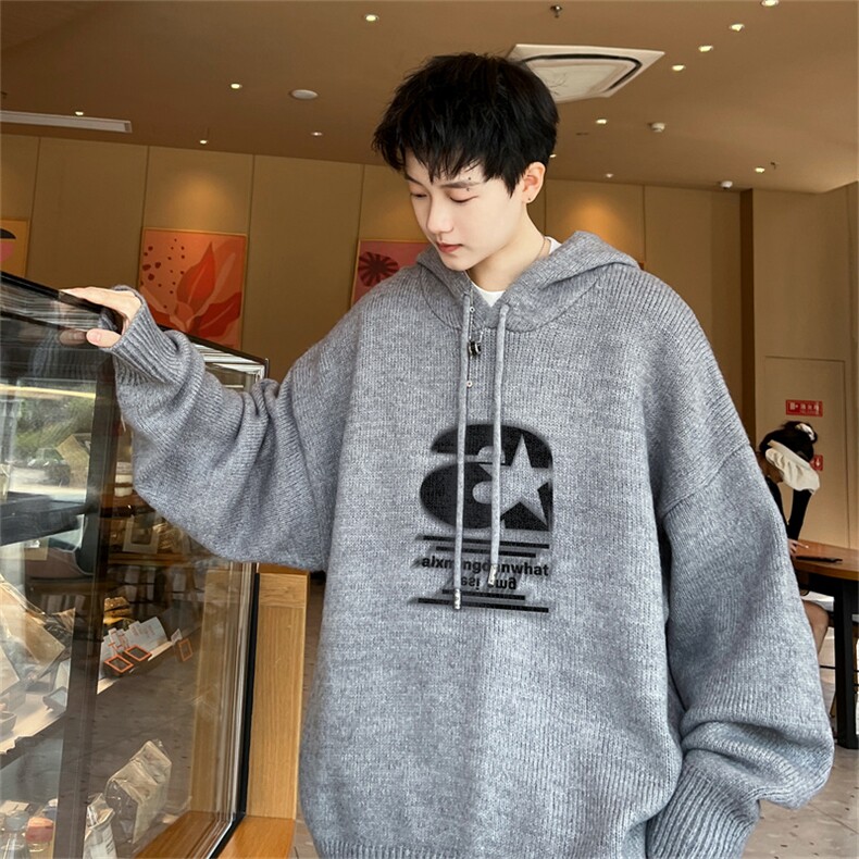 高品秋冬季连帽毛衣男复古慵懒风针织衫毛衣外套MYL3316-P65控88,男装针织衫/毛衣,电商B370