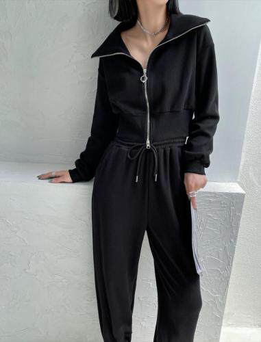 翻领针织卫衣?卫裤四色，女装卫衣/绒衫，TOP.1