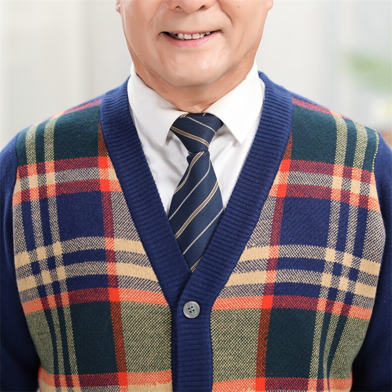 中老年人毛衣开衫女羊毛外套针织爸爸妈妈情侣装本命年爷爷奶奶,男装中老年男装,亚东羊绒制品