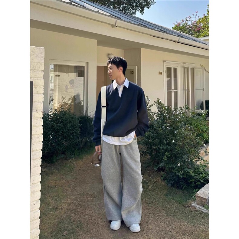 杭州货美式重磅v领连帽高街卫衣男拼接设计感休闲情侣长袖上,男装卫衣,星座218-1（原230）