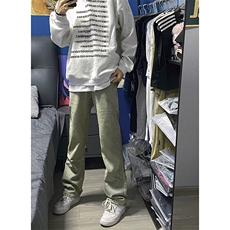 B221美式ins高街小众百搭纯色微喇牛仔裤LK22087-P55控78，男装牛仔裤，电商B221
