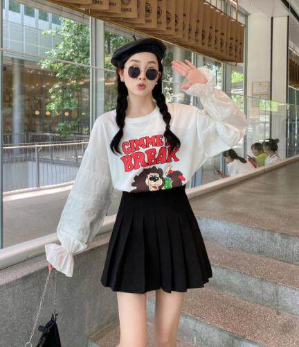 新款秋装蕾丝拼接袖卫衣，女装卫衣/绒衫，83A