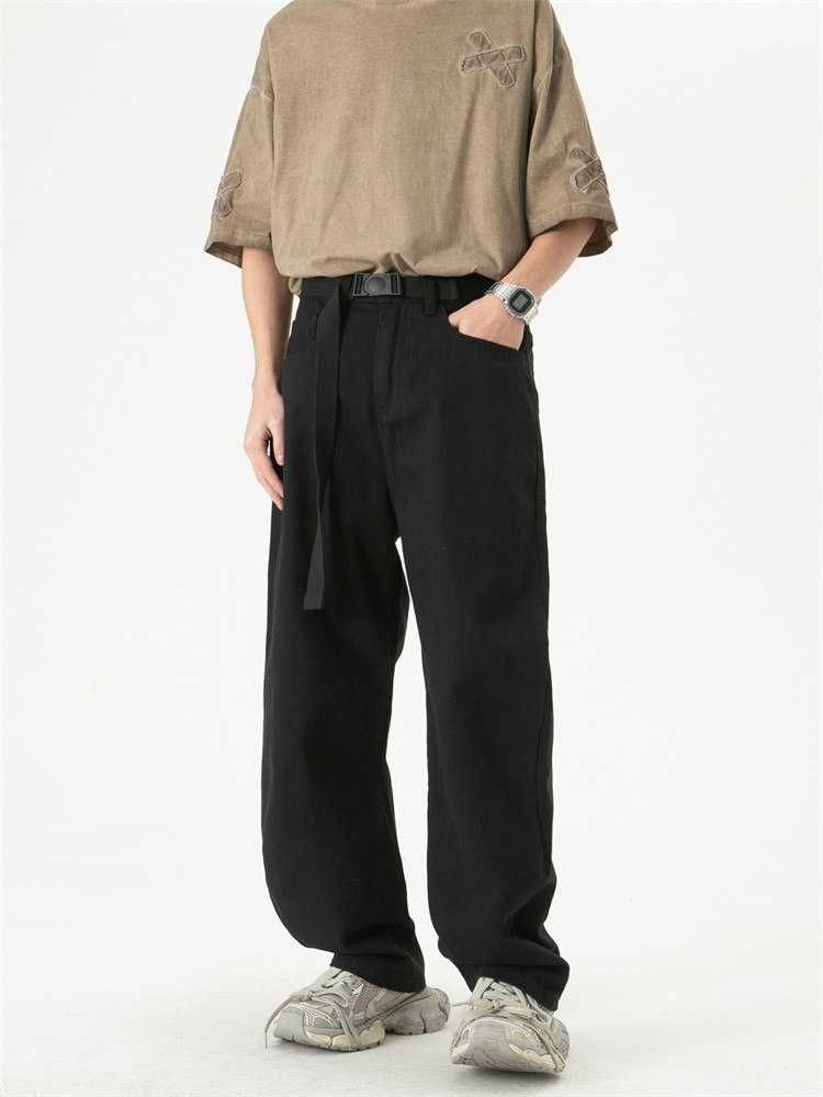 美式高街自带腰带高品质宽松阔腿牛仔裤809B-CK32-P55控78,男装牛仔裤,星座809B（原星座805）