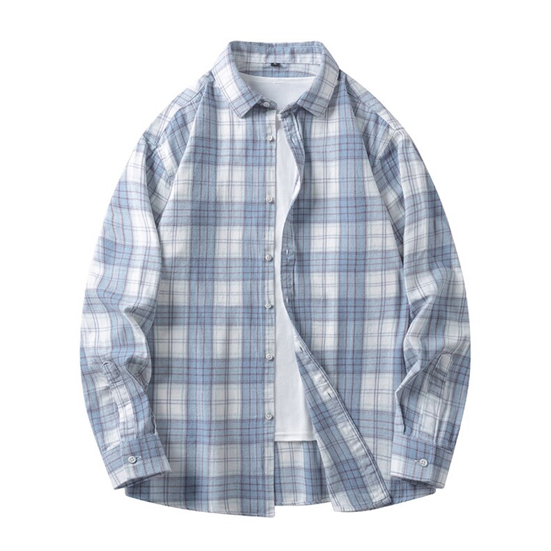 25年春季全棉衬衫长袖大码宽松落肩现货DS-C323-1-2321-特批40，男装衬衫，电商C323-1