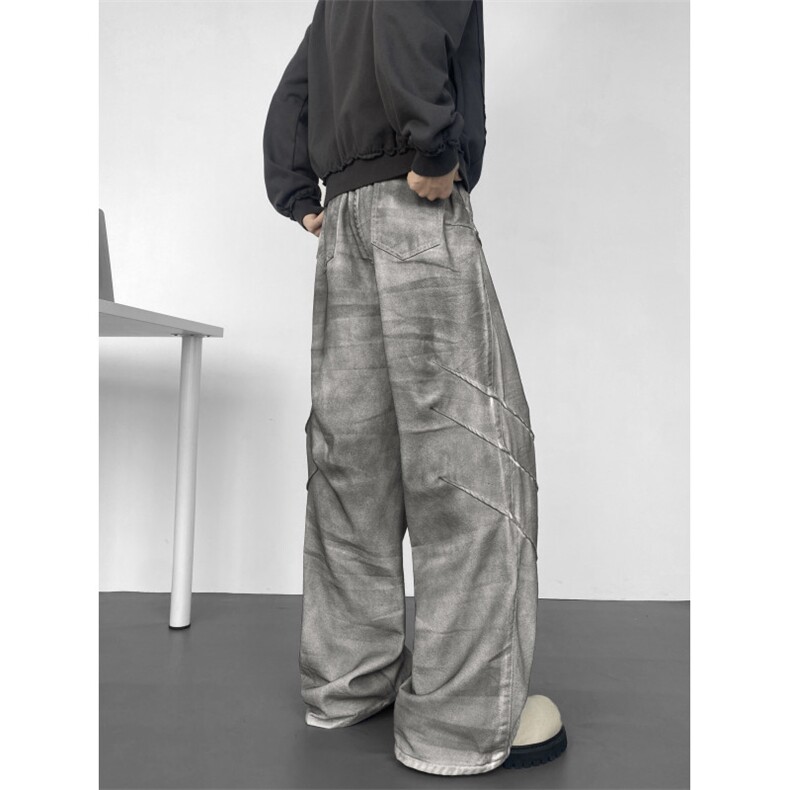抖音品质美式高街做旧复古脏脏宽松牛仔裤B315-K137-特p45控88,男装牛仔裤,电商B315