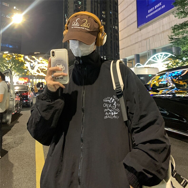 港风24新款春季时尚百搭立领高品质夹克情侣外套F323P65控88,男装夹克,电商A247