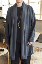 20秋季中国风开衫复古堆堆领亚麻长袖开衫防晒披风男外套D263P90，男装针织衫/毛衣，星座312B-2
