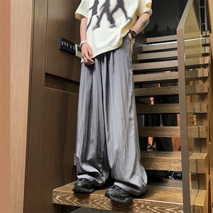 03山本裤男潮薄款冰丝阔腿裤垂感宽松拖地裤XZ211-1-K2419-P40图片