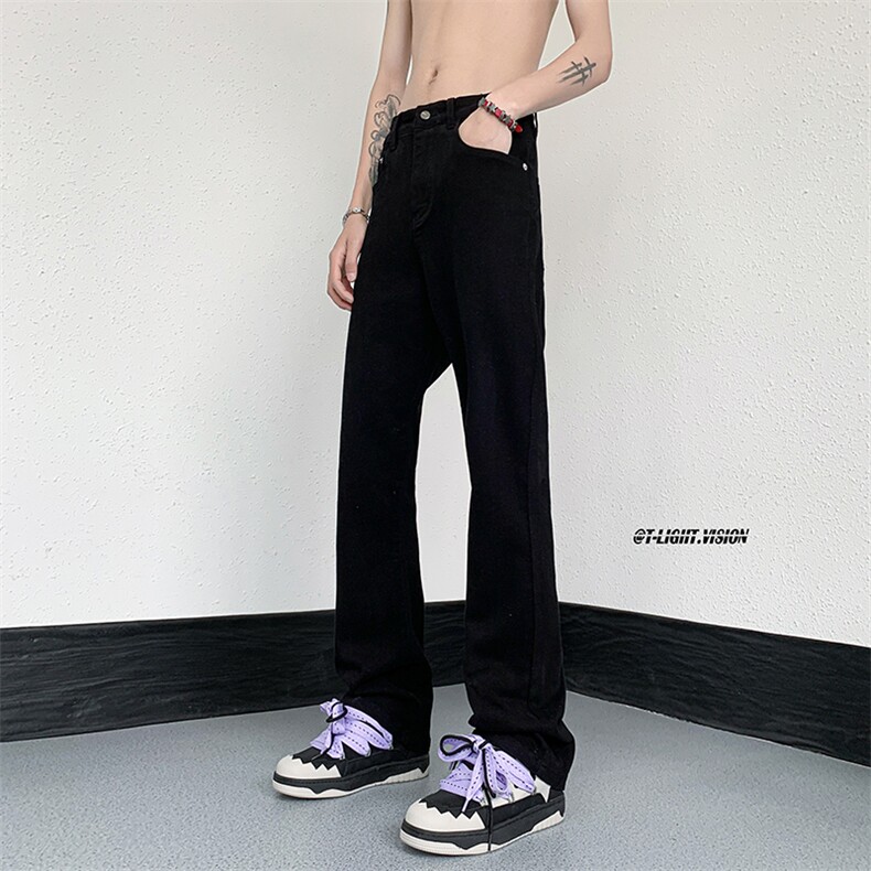 B221美式ins高街暗黑小众修身弹力休闲牛仔裤LK23010-P60控78,男装牛仔裤,电商B221