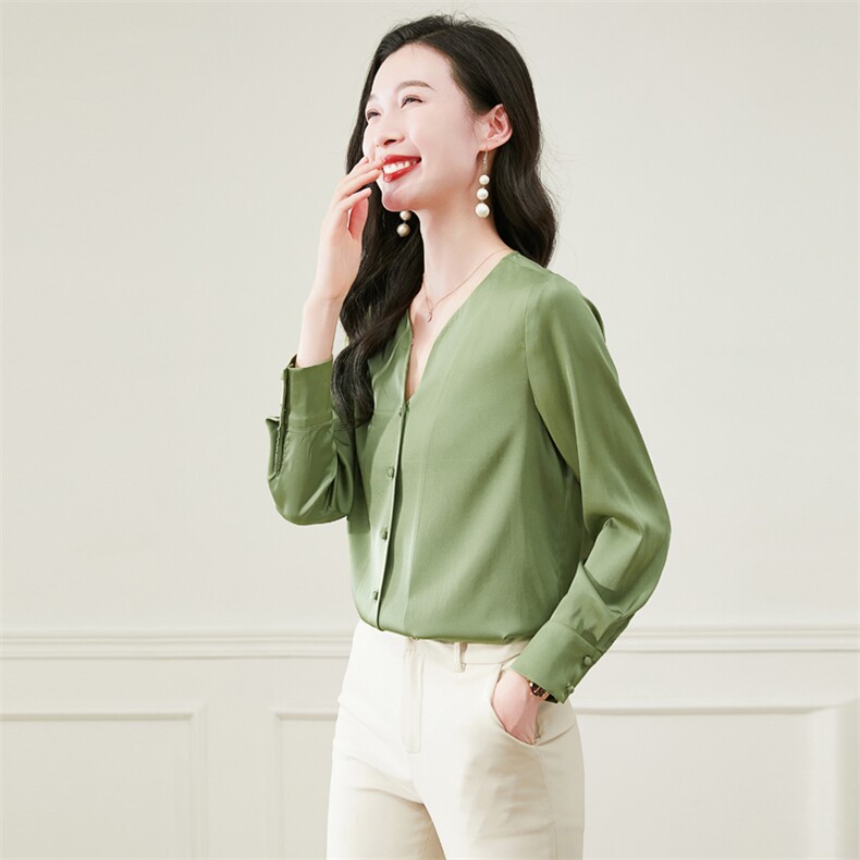 杭州重磅真丝衬衫女2026年新款春秋季长袖白色真丝上衣,女装衬衫,阿舍尔精品