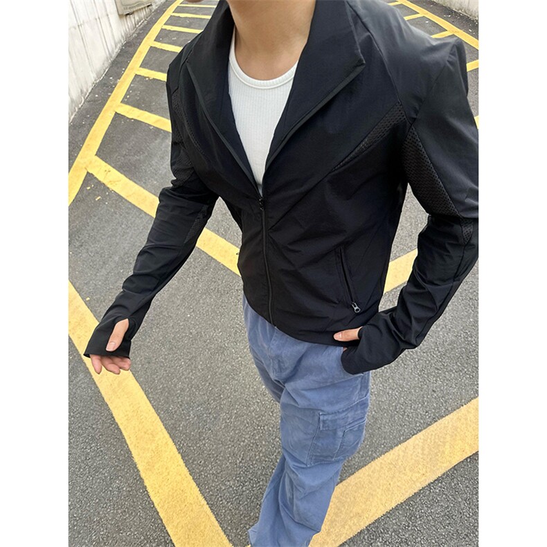 春夏款高品质冰感速干防晒服休闲户外运动外套透气弹力机能风夹克,男装防晒衣,电商A486-1