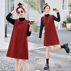 亮片背心两件套连衣裙女春季气质高级感洋气显瘦打底衫套装裙子，女装套装/套裙，流量+