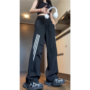 夏季新款潮流三条杠薄款宽松休闲冰丝裤B315-K24231-特P40控78图片