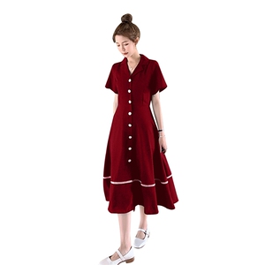 【现货】2021夏季新款法式复古连衣裙 255-2031-P105控158图片