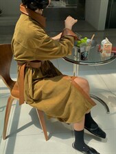 秋款腰带连衣裙，女装连衣裙，MJJ