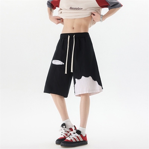 8XL-M 特大码短裤男夏季新款大码vibe破洞拼接高街短裤DK1518P50图片
