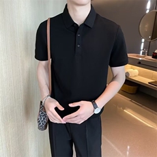 翻领短袖polo衫男潮牌夏季t恤韩版修身潮流T2025新款休闲体恤上衣，男装衬衫，星座506A