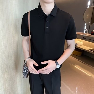 翻领短袖polo衫男潮牌夏季t恤韩版修身潮流T2025新款休闲体恤上衣图片