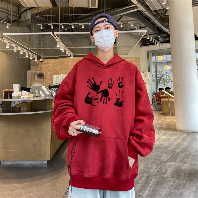 23/秋季360G麂皮绒印花宽松休闲连帽卫衣JWY3271P50控69,男装卫衣,电商B370