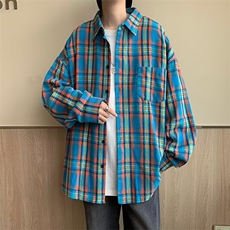 美式复古长袖衬衫男女潮流休闲宽松百搭潮牌设计感外套CA264-P37，男装衬衫，星座208-5