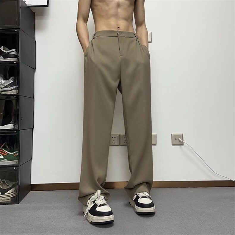 直筒微喇休闲长裤情侣同款春夏季小众设计感复古西装裤XK302-P50，男装西服套装，电商A178