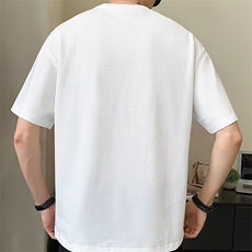 男生深灰色美式t恤男短袖纯棉潮牌2026新款圆领半袖体恤衫男上衣，男装T恤，星座715-4