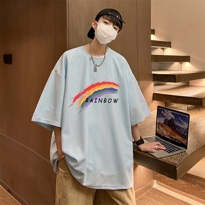 华夫格t恤男短袖男大码五分袖酒店风HT73064-P22,男装T恤,电商A040