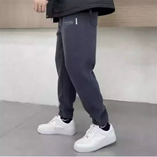 美式高街卫裤男宽松加绒加厚束脚运动裤侧边条纹裤子拼接休闲长裤，男装休闲裤，星座506A