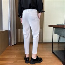 冰丝休闲裤潮流韩版九分裤白色裤子潮牌男夏季薄款西裤，男装西裤，星座410-6（原星座1304-1）