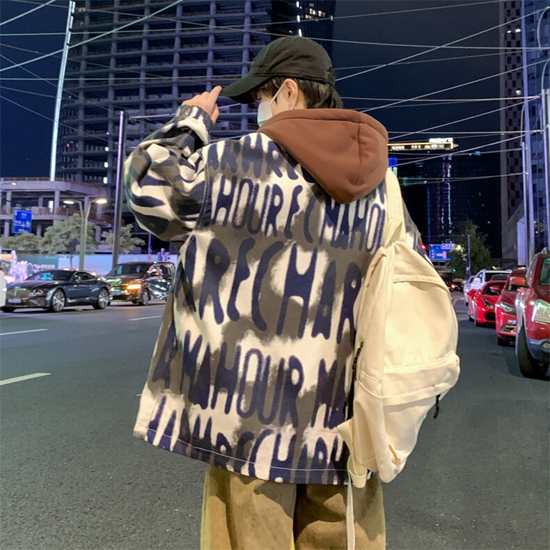 2025新款潮牌秋季帅气男士夹克休闲宽松印花长袖外套JK3317-P75,男装夹克,星座1105-2
