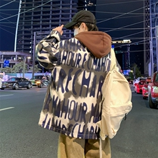 2025新款潮牌秋季帅气男士夹克休闲宽松印花长袖外套JK3317-P75，男装夹克，星座1105-2