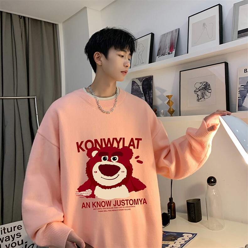 控78假两件毛衣男大码加绒针织衫男毛线衣M80285-P55加绒P70,男装针织衫/毛衣,电商A040