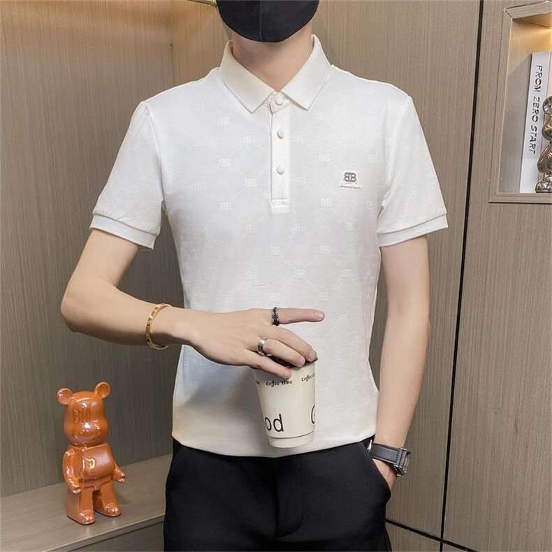 PL054-P45控68短袖polo衫男士夏季翻领t恤商务休闲潮流半袖体恤衫，男装Polo衫，电商D310B-1