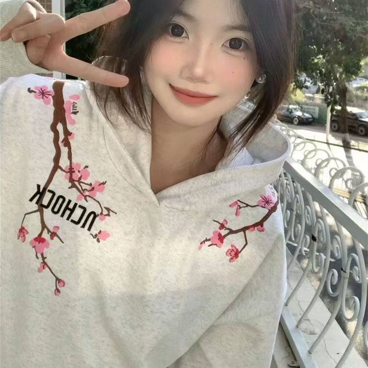 5413-P48美式复古刺绣百搭重工设计感连帽卫衣外套，女装卫衣/绒衫，星座617A-2