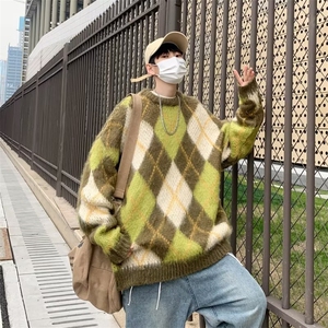 鹿毛绒毛衣男2024年休闲宽松新款时尚提花保暖MY202-P50图片