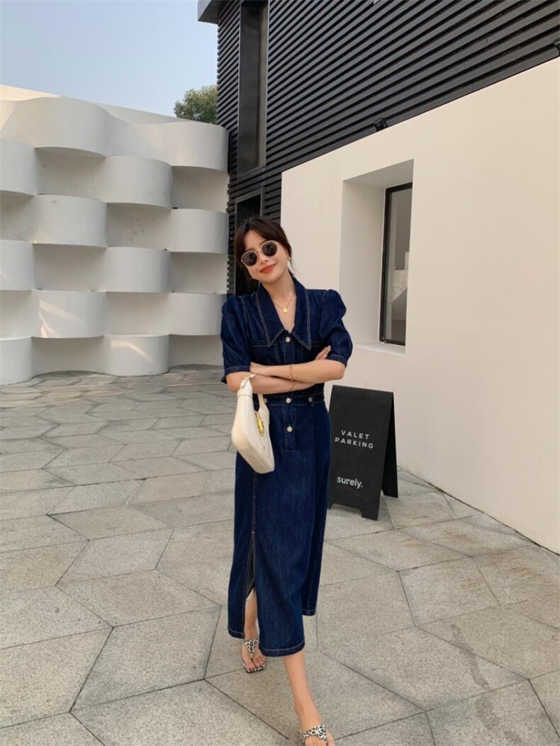 牛仔连衣裙，女装连衣裙，肆尔