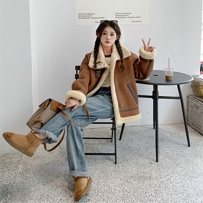 2023年冬季皮毛一体羊羔毛B190-82506-p195-K288,女装羊羔毛/颗粒绒,一九零