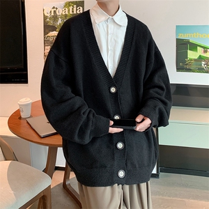 8XL-M 特大码开衫毛衣简约外套男情侣休闲针织衫毛线衣MY1205P55图片