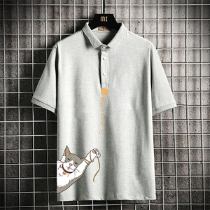 PL57013-P35 翻领短袖polo衫男大码胖子半袖t恤男有领保罗衫图片