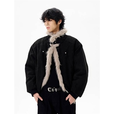 加绒加厚冬款男立领毛领棉衣座山雕棉服保暖面包服外套MY11P105，男装棉衣，星座1013-1