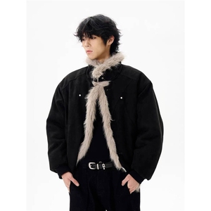 加绒加厚冬款男立领毛领棉衣座山雕棉服保暖面包服外套MY11 P105图片