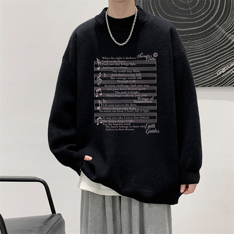 半高领毛衣男大码胖子针织衫毛线衣 M18428-P45 加绒款-P65图片